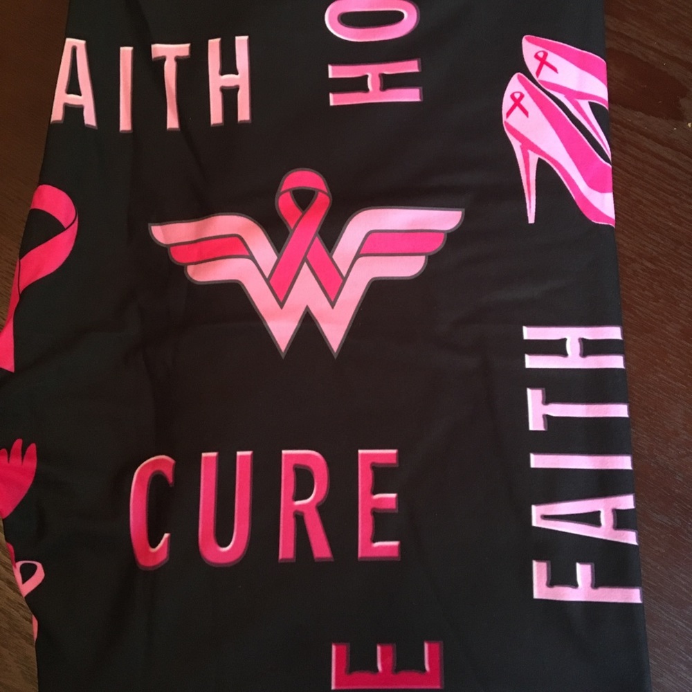 Breast cancer awareness leggings.  Custom yoga